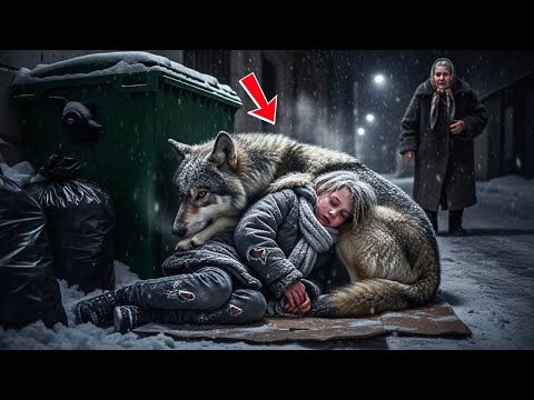 Видео: Старушка нашла девочку и ручного волка, спящих у мусорного бака — правда разбила ей сердце