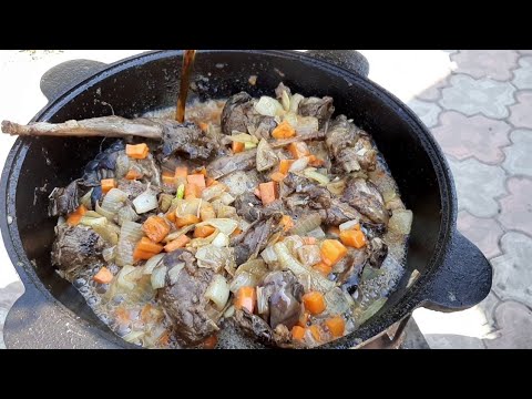 Видео: Как приготовить дикого зайца в казане с пивом ?