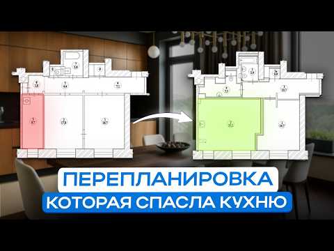 Видео: Перепланировка маленькой кухни | Как из 6 м² сделать 20 м²?