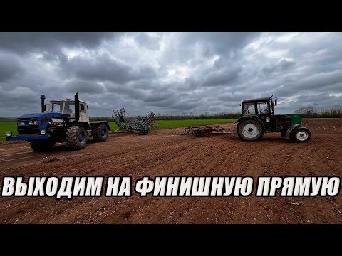 Видео: Дальние края и последние поля, культивируем оставшиеся поля на МТЗ 82.1 с КПС-4.2 и Т-150К с КПС-6.