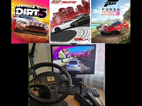 Видео: Игровой руль+ручник+коробка передач с Aliexpress в Dirt.NFS.Forza  под DRAM & BASS