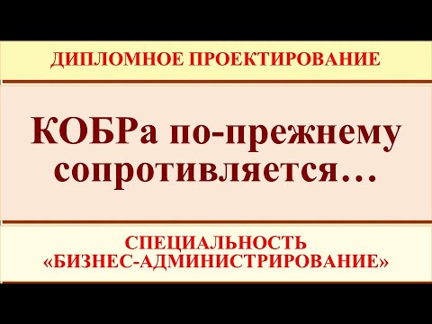 Видео: КОБРа по-прежнему сопротивляется... (дипломная работа по специальности "Бизнес-администрирование")