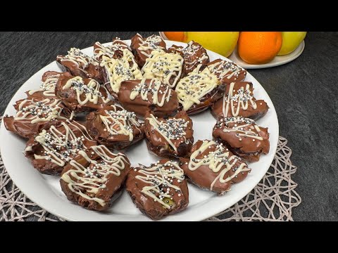Видео: Datteln mit Schokolade 🍫 финики в шоколаде