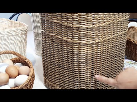 Видео: Видео-обзор на мои корзины из бумажной лозы.