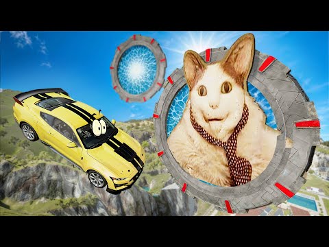 Видео: ЧТО ДЕЛАЕТ БУ ИСПУГАЛСЯ НЕ БОЙСЯ В ПОРТАЛАХ? Гоша и Чич. Beamng drive.