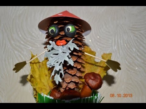 Видео: Старичок- лесовичок из еловой шишки.