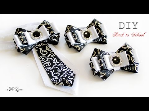 Видео: НАБОР К 1 СЕНТЯБРЯ, МК / DIY GROSGRAIN RIBBON SCHOOL SET