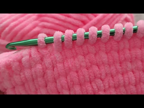 Видео: Бархатное детское одеяло Easy Tunisian Crochet для начинающих - Узоры для вязания одеял крючком