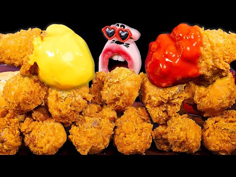Видео: Жареная курица заполняет весь экран! ASMR Mukbang Eating Show!