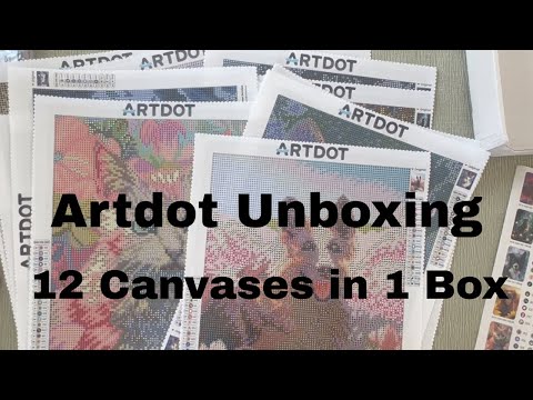 Видео: Распаковка алмазной картины Artdot - коробка из 12 холстов - просто потрясающе!