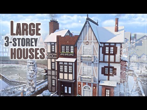 Видео: Большие 3-этажные дома🏰│Строительство│Large 3-storey Houses│SpeedBuild│NO CC [The Sims 4]