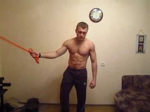 Видео: Тренировка дома с эспандером : Урок 03 Мышцы рук: бицепс трицепс