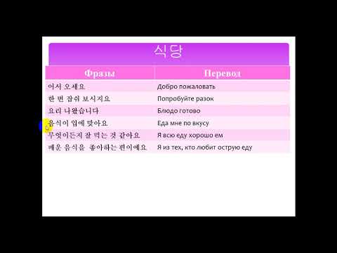 Видео: Изучаем корейский  язык. Ресторан 식당/ Learning Korean. At the restaurant