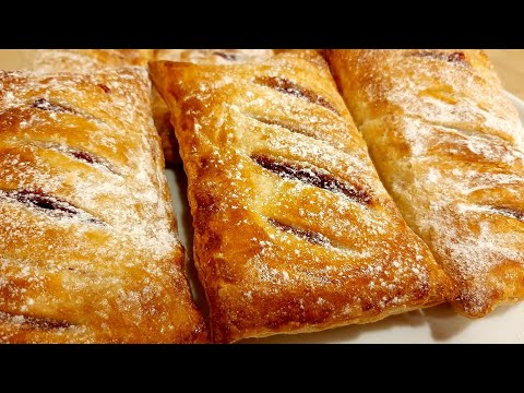 Видео: ЭТО Так ВКУСНО и Легко! 🥐 СЛАДКИЕ Пирожки - СЛОЙКИ с Клубникой из Готового Слоеного Теста