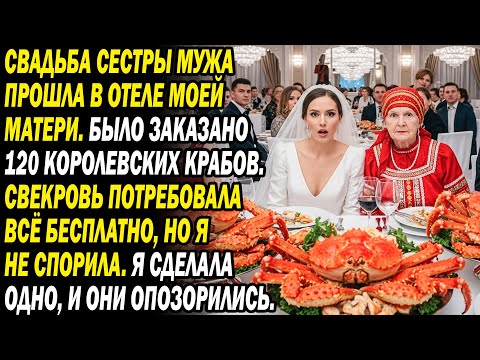 Видео: На свадьбе золовки в отеле мамы свекровь потребовала 120 крабов бесплатно🦀. Я опозорила её молча...
