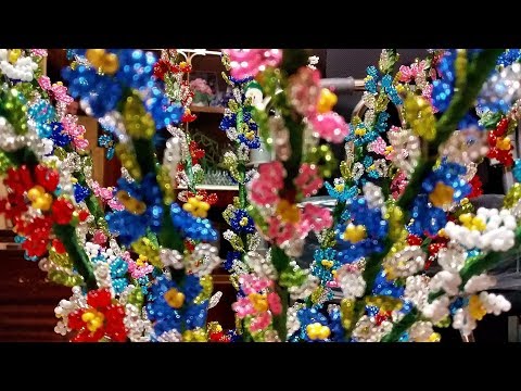 Видео: Цветы из бисера.Цветущий миндаль из бисера. МК по бисероплетению.