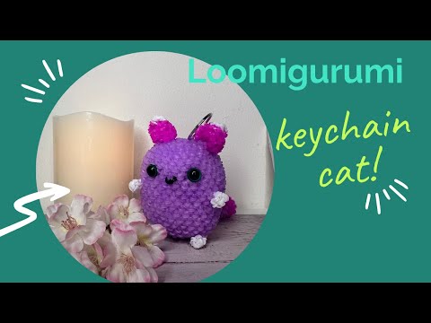 Видео: Cat keychain from Rainbow Loom bands/ Брелок кот из резинок МК