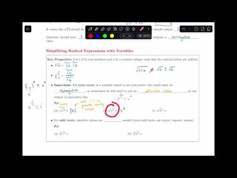 Видео: Упрощение радикальных выражений с переменными || 1.7.2 Введение в исчисление