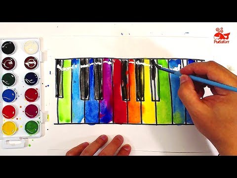 Видео: Урок рисования АКВАРЕЛЬЮ : клавиши фортепьяно