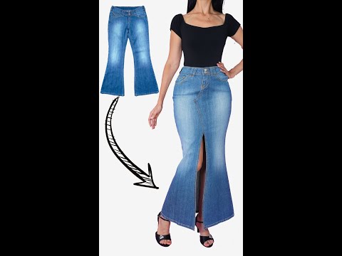 Видео: Как легко превратить старые джинсы в стильную юбку Miarti 🪡 🧵✂️ ✌️