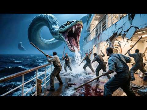 Видео: Гигантский морской змей атакует роскошный круизный лайнер! Экипаж борется за выживание.
