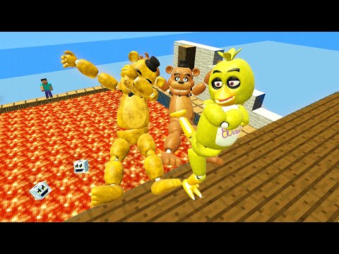 Видео: Гаррис Мод не стандартные рэгдолы на карте Майнкрафт [МОД: ФНАФ2 Голден Фреди Чика и Фреди]