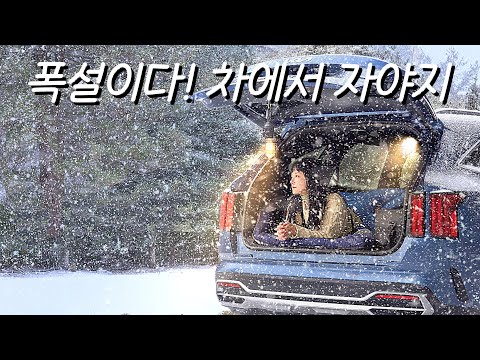 Видео: Сильный снежный лес❄️ Одиночный кемпинг🚙 Со звуком падающего снега