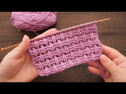 Видео: Узор ажурных переплетений спицами 🧺 «Lace Basket» knitting pattern