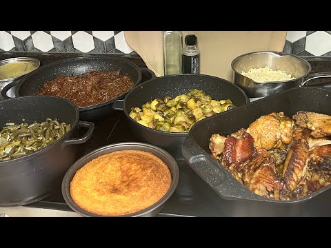 Видео: Воскресный ужин: куриные крылышки, говядина барбекю, зеленая фасоль, брюссельская капуста, рис и ...