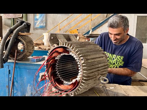 Видео: Задача по обмотке электродвигателя мощностью 30 кВт и частотой вращения 1500 об/мин