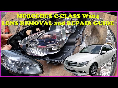 Видео: Руководство по снятию и ремонту галогенных фар Mercedes-Benz C-Class W204: электродвигатель корре...