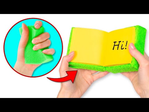 Видео: Вы не поверите, этот лайфхак с блокнотом из губки! Сделай сам для школы