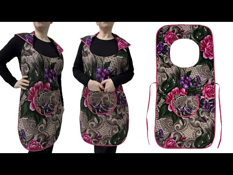 Видео: НОВАЯ МОДЕЛЬ ФАРТУКА 🌟 Только из ткани размером 100х50см! Сшейте очень простой фартук за 10 минут