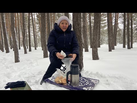 Видео: Горячий чай в зимнем лесу😄❄️🌲Это здорово!😃👍🏻❄️🌲❄️