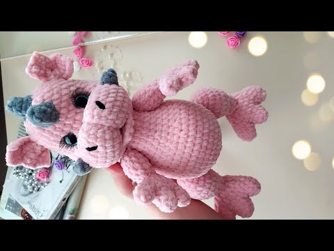 Видео: МК плюшевый Дракоша крючком. Часть 1-ая
