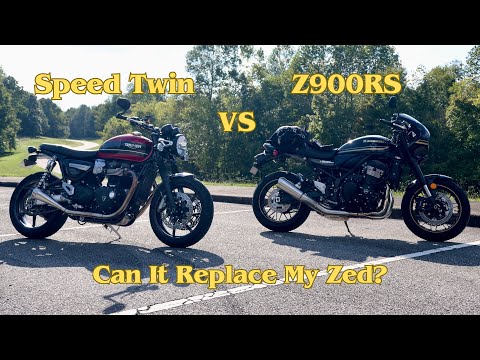 Видео: Triumph Speed ​​Twin против Kawasaki Z900RS Cafe