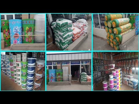 Видео: дар шахри Хучанд бозори Баракат! хамма намуди краска, утеплитель, жидкий обои, шкатулка(16.03.2021)