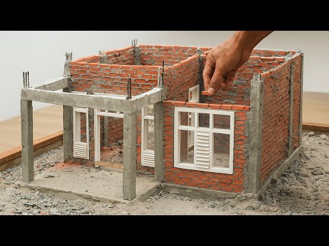 Видео: Я строю миниатюрный дом, используя реалистичные методы кладки, которые легко понять