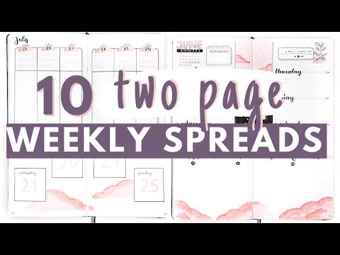 Видео: 10 макетов двухстраничного еженедельного разворота Bullet Journal