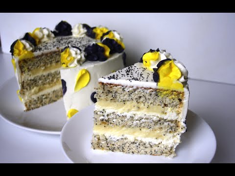 Видео: Торт Мак Лимон / Маковый торт с лимонным курдом / Poppy seed cake with lemon curd