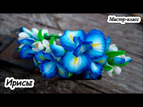 Видео: Ирисы  ❤ Мастер-класс ❤ Полимерная глина  ❤ Цветы из пластики ❤ Polymer clay tutorial