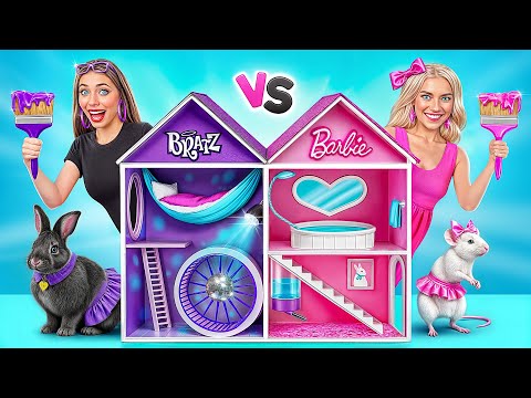 Видео: Домики Одного Цвета для Животных Челлендж | Барби vs Братц от Multi DO Smile