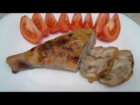 Видео: Куриные окорочка, фаршированные грибами