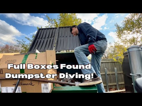 Видео: Нашли полные коробки в мусорном баке! Еда, салфетки, декор и многое другое!