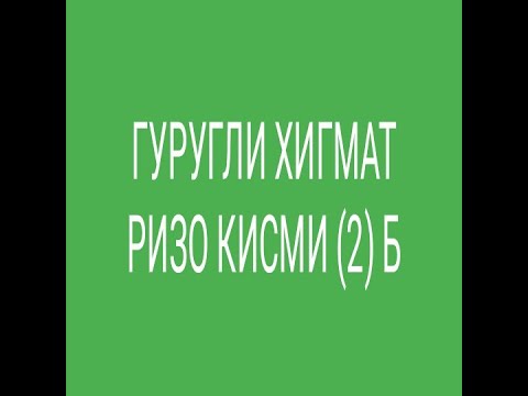 Видео: ГУРУҒЛИ ҲИКМАТ РИЗО ҚИСМИ  (2) Б