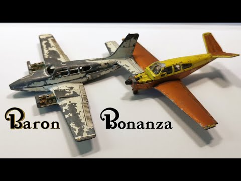 Видео: Реставрация Dinky Beechcraft C55 Baron No 715 и Bonanza No 710. Игрушечная модель отлита.
