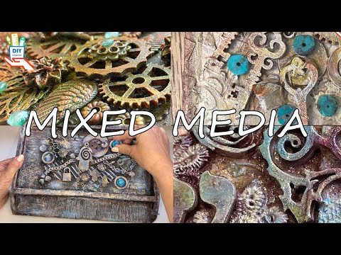 Видео: Микс-медиа из доступных материалов [diy]
