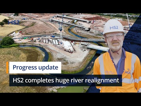 Видео: HS2 завершает масштабную перестройку реки в Уорикшире