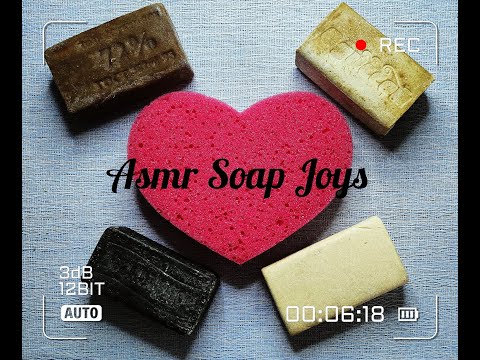 Видео: АСМР/Мыление /Хозяйственное и дегтярное мыло/пена/Губка/ASMR Household soap, tar soap/Sponge/Foam