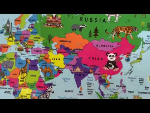 Видео: 6 летний сын, показывает  страны мира …